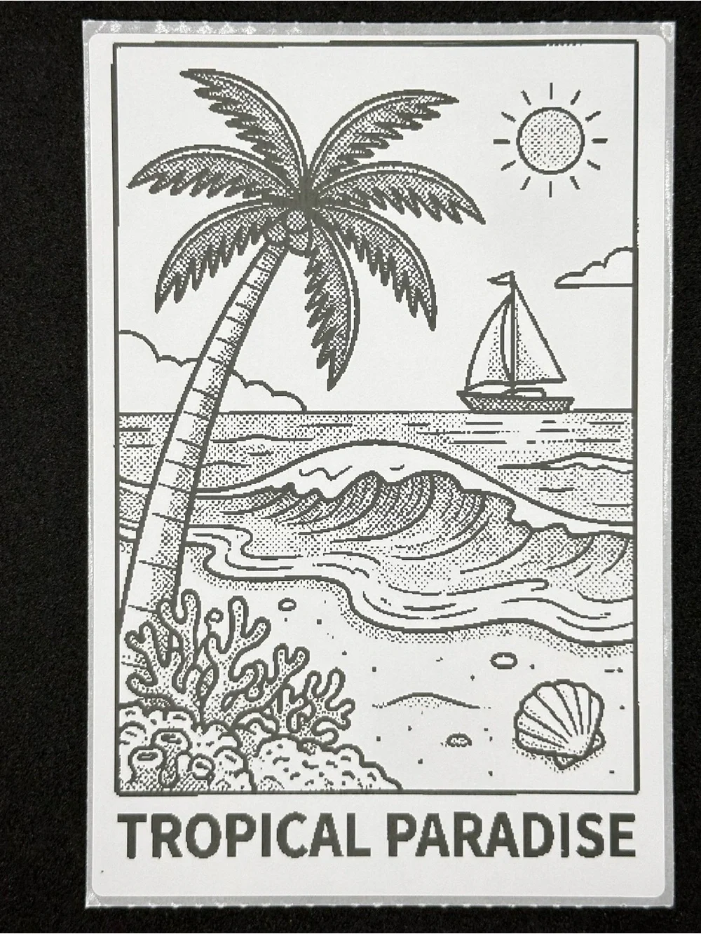 6-Pack Beach & Ocean Thermal Art Prints (4x6) Coloring Sheets